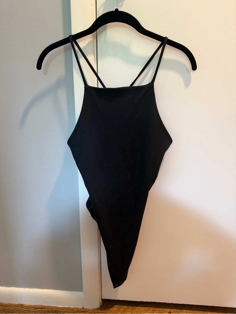 Black Strappy Squareneck Bodysuit